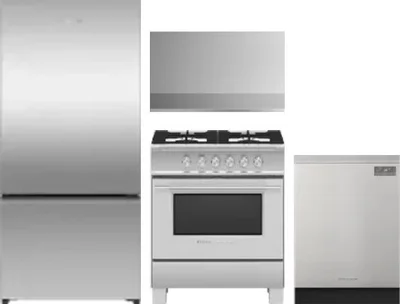 4 Piece Package Includes Refrigerator, Range, Hood And Dishwasher